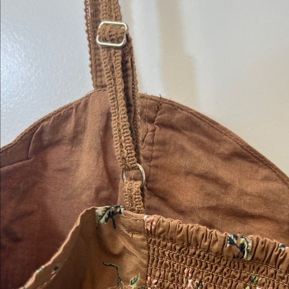 Free People Brown Floral bustier Crop Top sz M - Picture 6 of 10